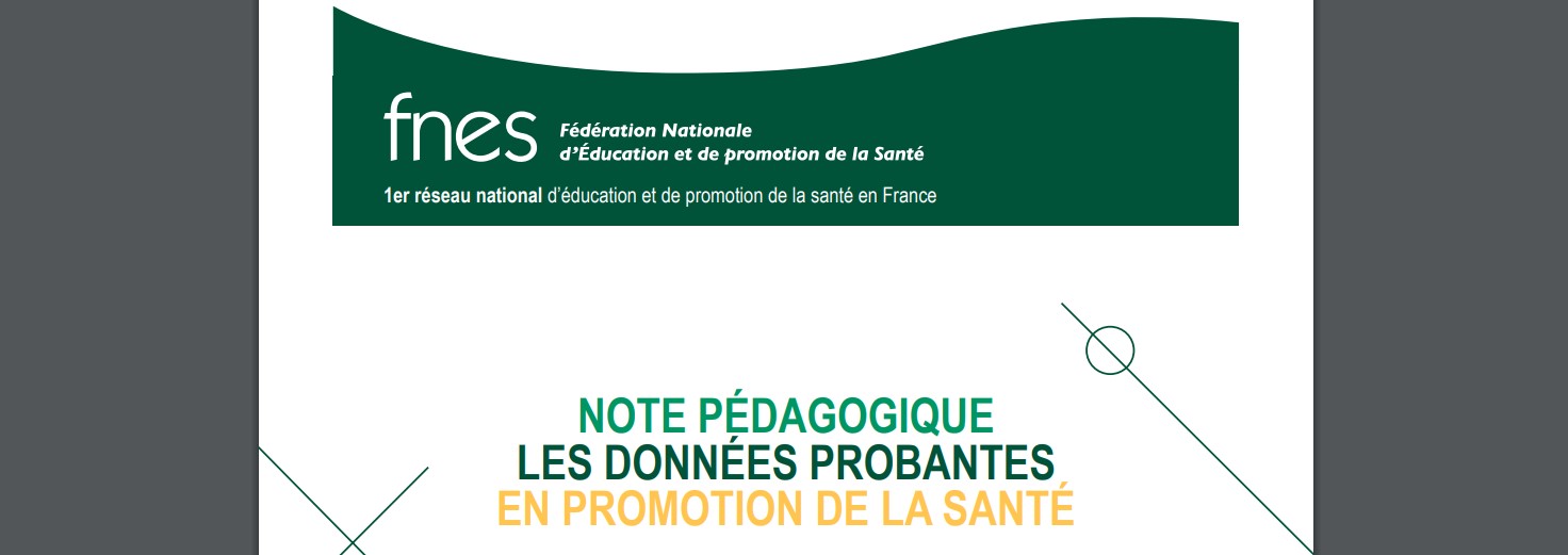 Note Pédagogique Les Données Probantes En Promotion De La Santé Fnes Pratiquesensante 6574